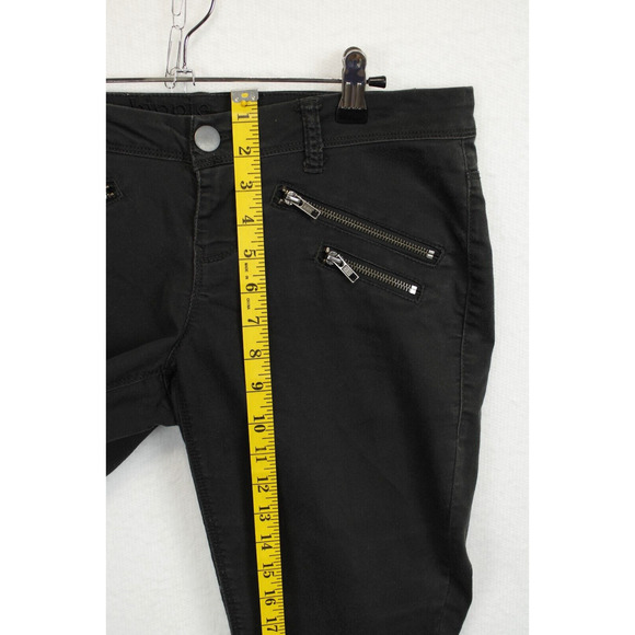 Hippie Laundry Ankle Skinny Pants Front Faux Zip Women 29 Mid Rise Black - Picture 4 of 12